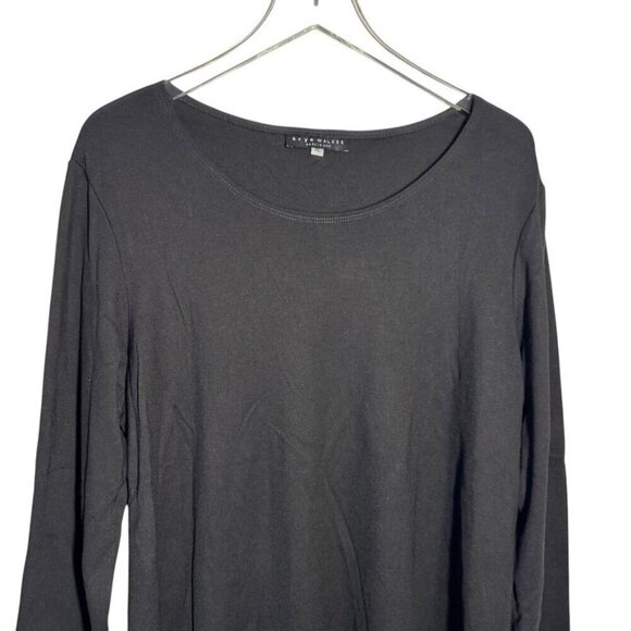 Bryn Walker Black Knit Dress Tunic Trapeze XL Asymmetric long sleeve - Picture 2 of 7